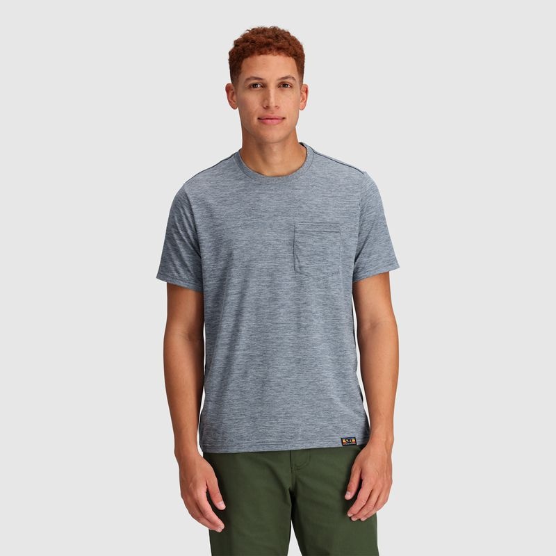 Outdoor Research Essential Pocket T-shirts Herren Grau Blau | Österreich-837WBJVYO