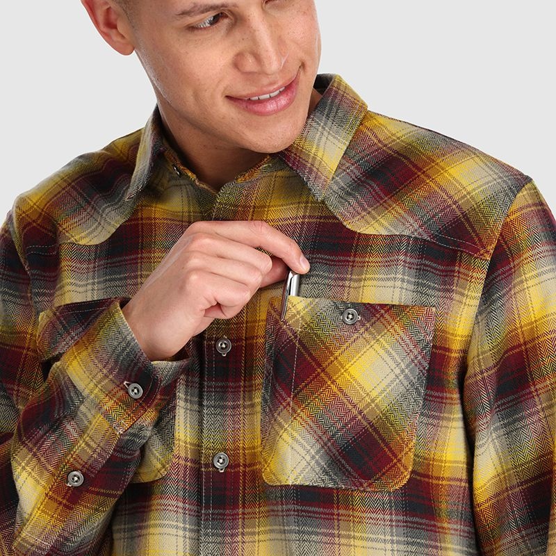 Outdoor Research Feedback Flannel Hemd Herren Braun Gelb | Österreich-284LGOQIT