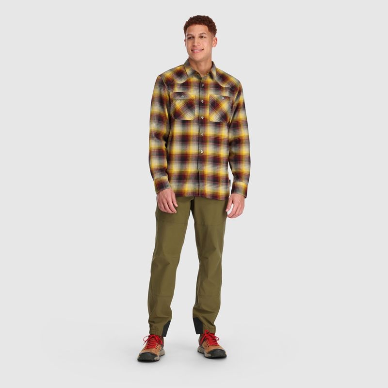 Outdoor Research Feedback Flannel Hemd Herren Braun Gelb | Österreich-284LGOQIT