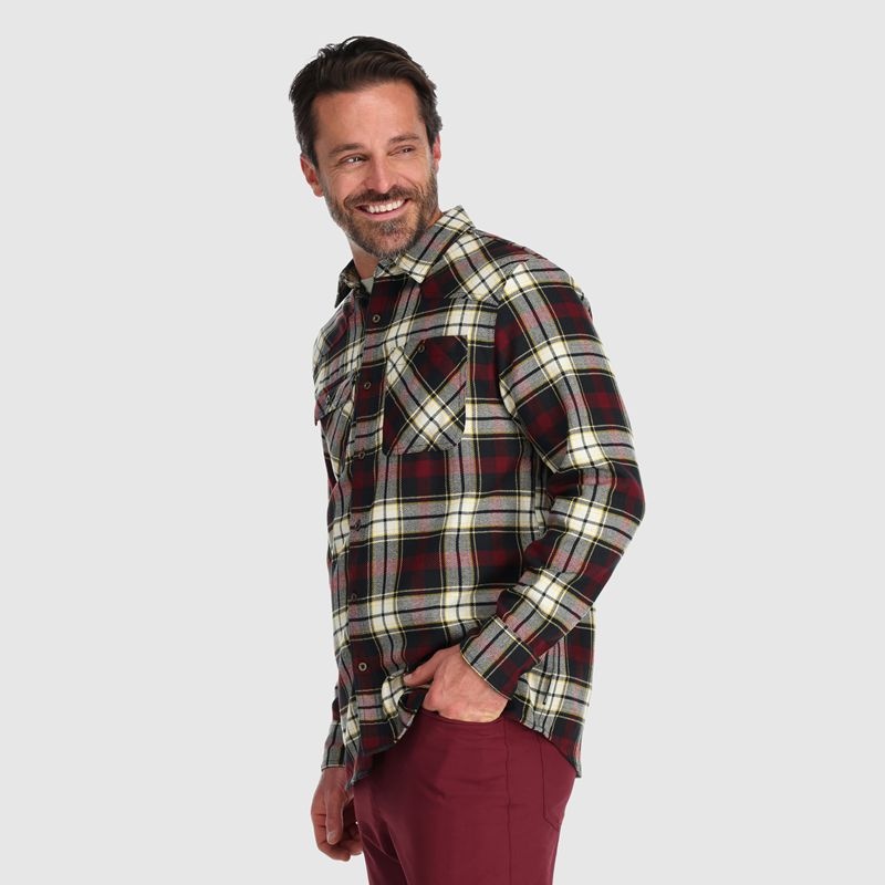 Outdoor Research Feedback Flannel Hemd Herren Dunkelrot Schwarz Weiß | Österreich-615JZKAFY