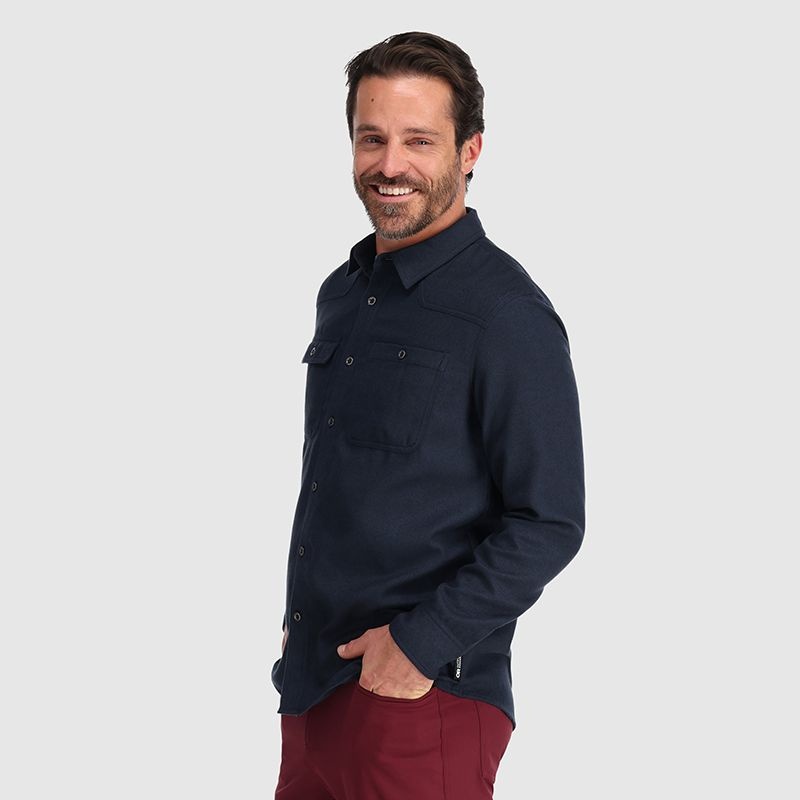 Outdoor Research Feedback Flannel Hemd Herren Navy | Österreich-629YJTNPH