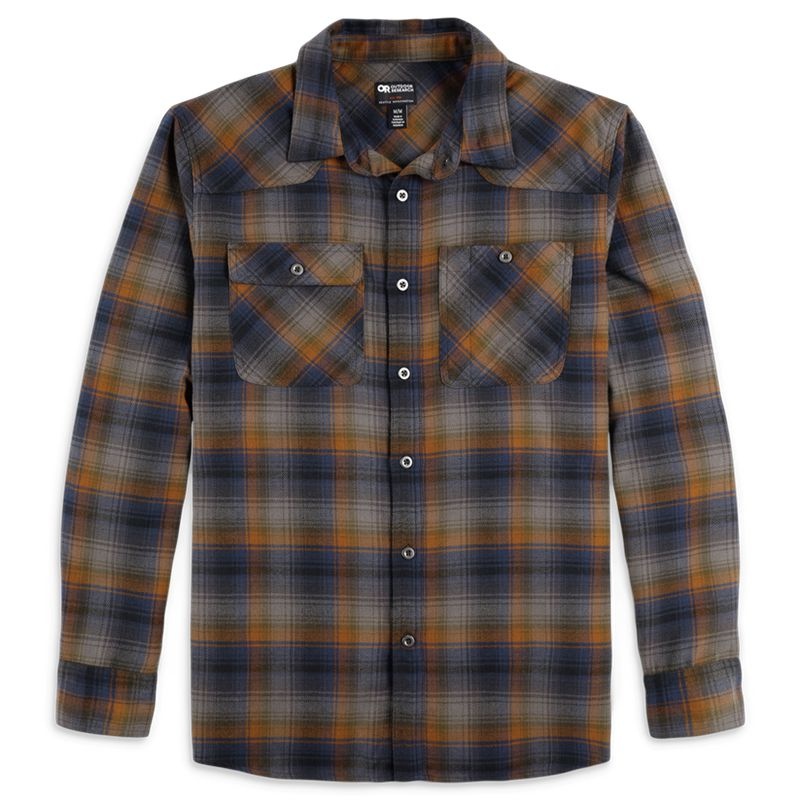 Outdoor Research Feedback Flannel Hemd Herren Dunkelgrau Navy Braun | Österreich-352KNPESF