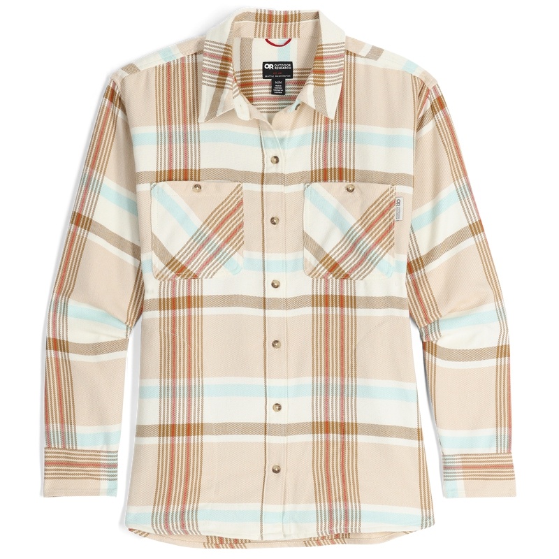 Outdoor Research Feedback Flannel Twill Hemd Damen Hellbraun Weiß | Österreich-012WGXVHC