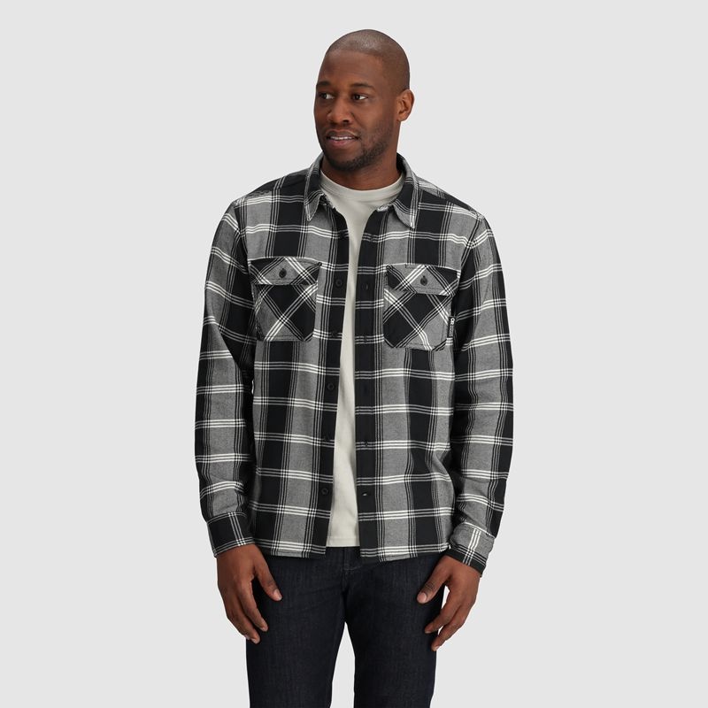 Outdoor Research Feedback Flannel Twill Hemd Herren Schwarz Grau | Österreich-697KNZESP