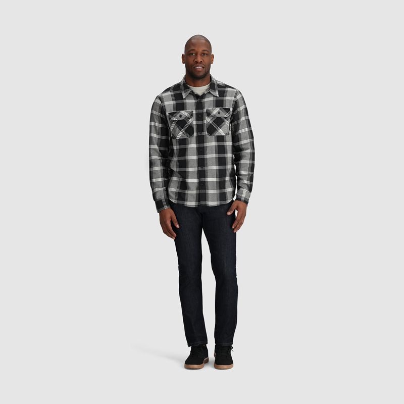 Outdoor Research Feedback Flannel Twill Hemd Herren Schwarz Grau | Österreich-697KNZESP