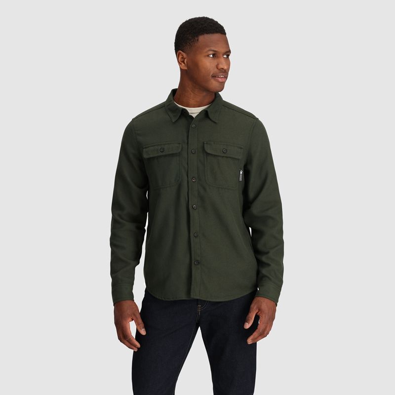 Outdoor Research Feedback Flannel Twill Hemd Herren Dunkelgrün | Österreich-041IFNRMJ