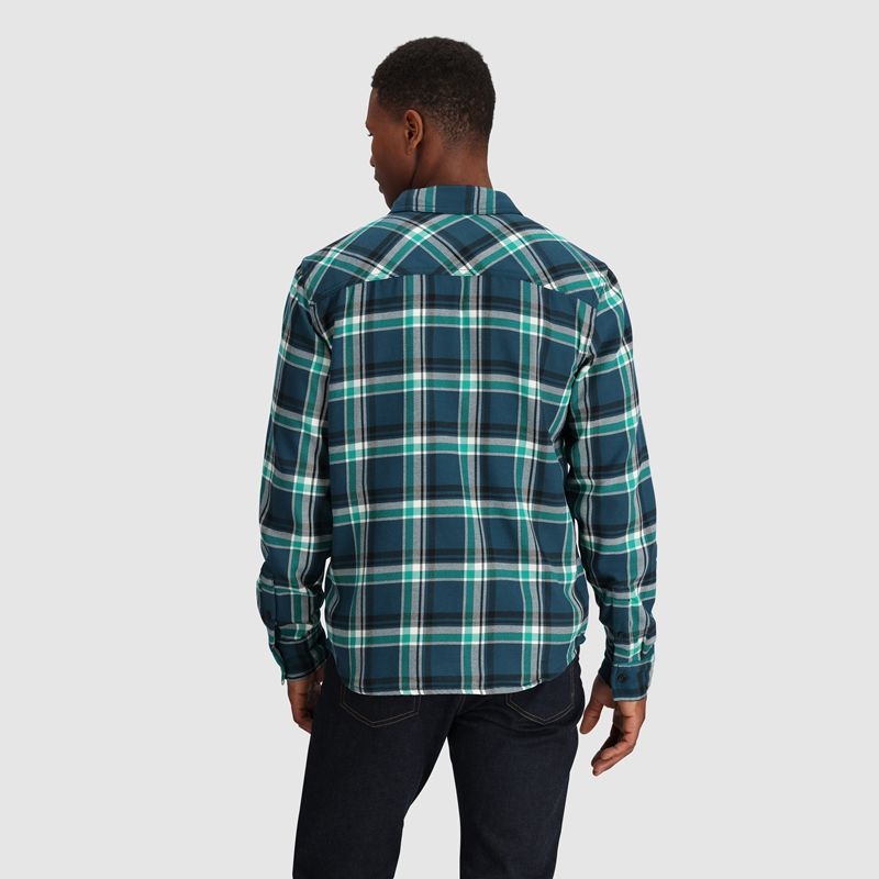 Outdoor Research Feedback Flannel Twill Hemd Herren Grün Türkis | Österreich-403VALYDO