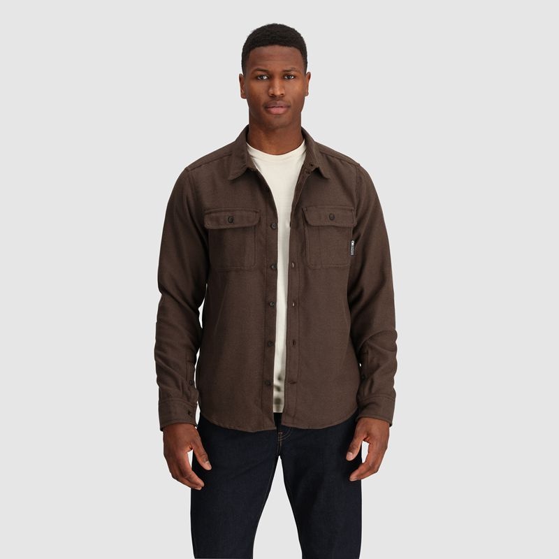 Outdoor Research Feedback Flannel Twill Hemd Herren Dunkelbraun | Österreich-479WCJSIB