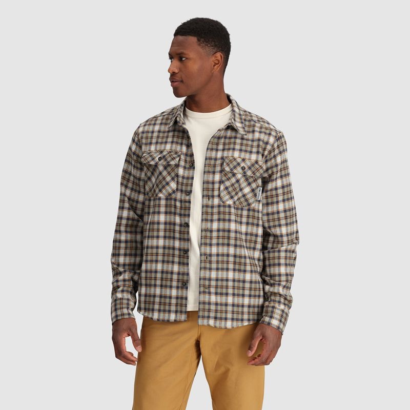 Outdoor Research Feedback Flannel Twill Hemd Herren Khaki | Österreich-983AVJIOR