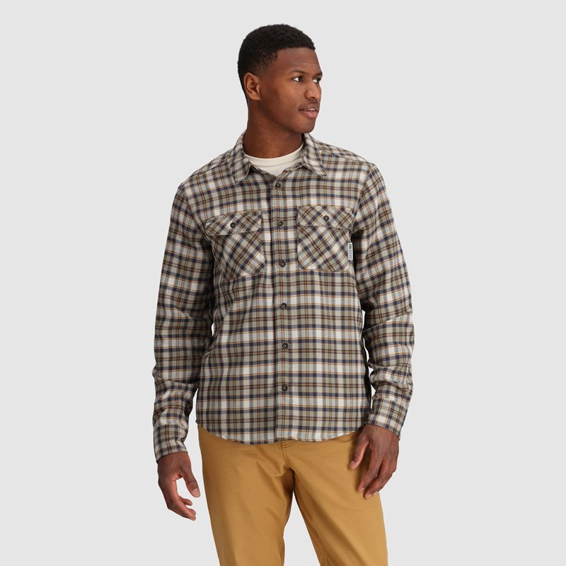 Outdoor Research Feedback Flannel Twill Hemd Herren Khaki | Österreich-983AVJIOR