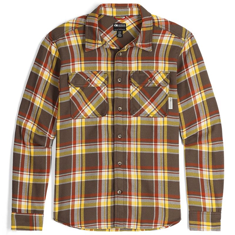 Outdoor Research Feedback Flannel Twill Hemd Herren Olivgrün Gelb | Österreich-284OXMEVH