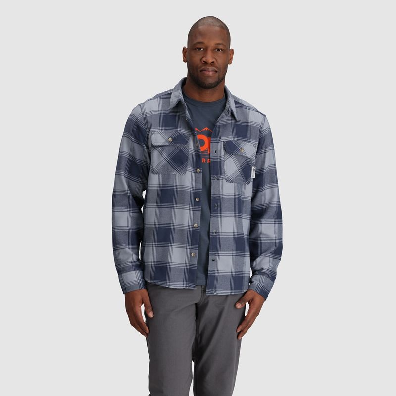 Outdoor Research Feedback Flannel Twill Hemd Herren Grau Navy | Österreich-264JZFEGD