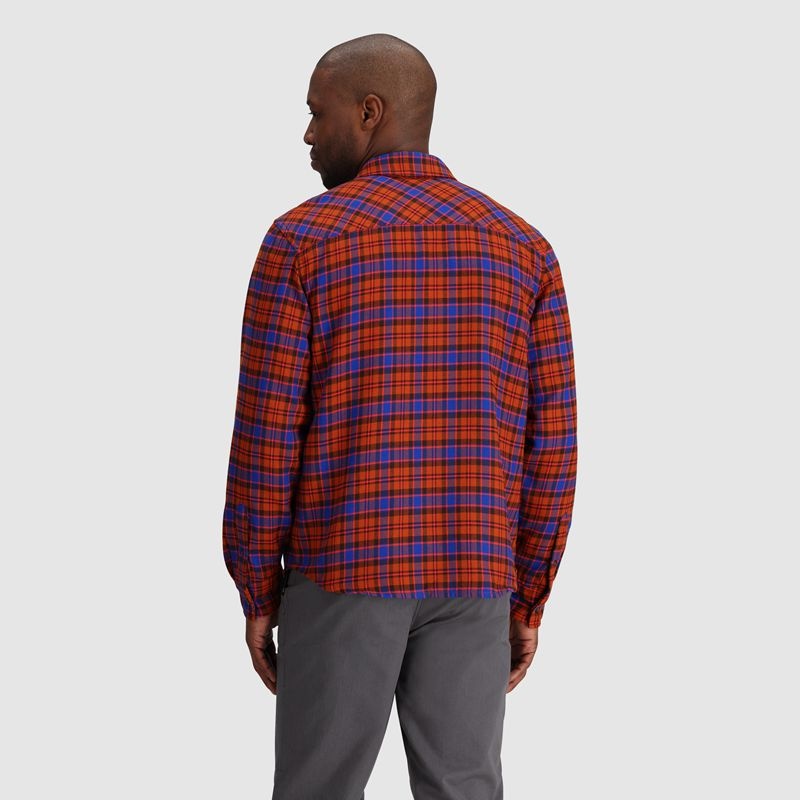 Outdoor Research Feedback Flannel Twill Hemd Herren Orange Blau | Österreich-609SHLYVX