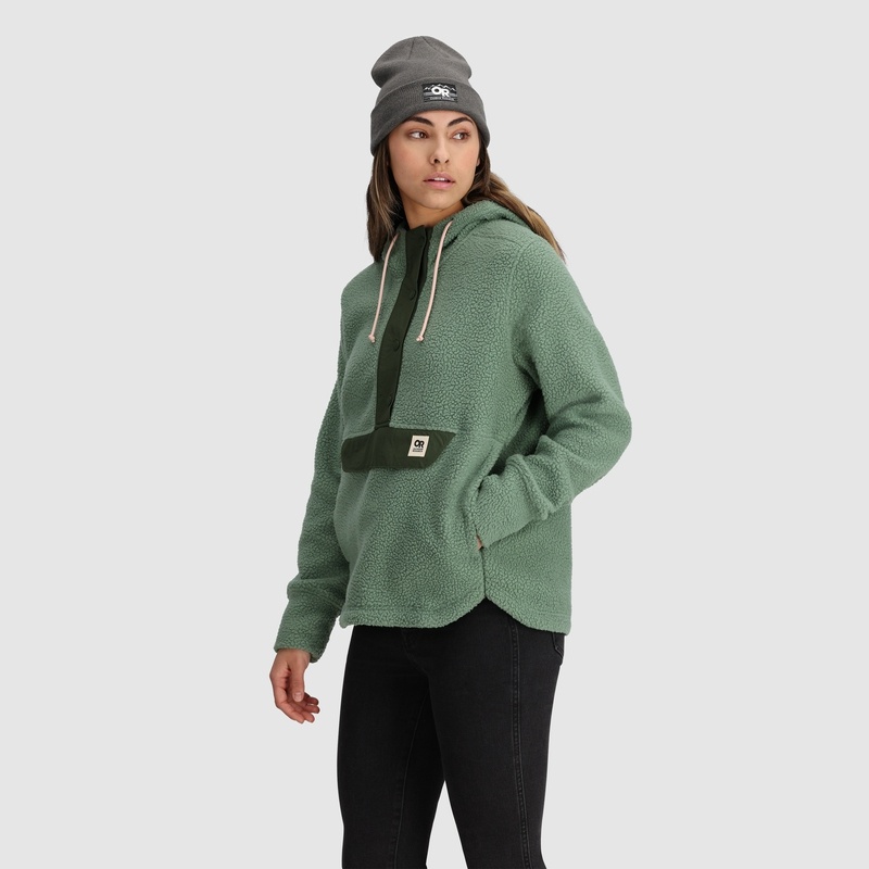 Outdoor Research Grayland Fleece Pullover Hoodie Damen Grün | Österreich-974QYMCOS