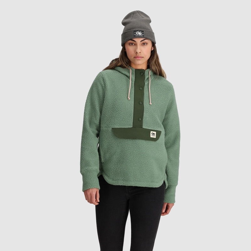 Outdoor Research Grayland Fleece Pullover Hoodie Damen Grün | Österreich-974QYMCOS