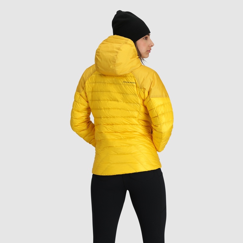 Outdoor Research Helium Down Hoodie Jacken Damen Gelb | Österreich-713OUSJQH