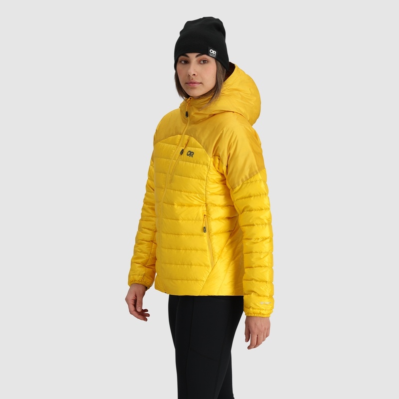 Outdoor Research Helium Down Hoodie Jacken Damen Gelb | Österreich-713OUSJQH