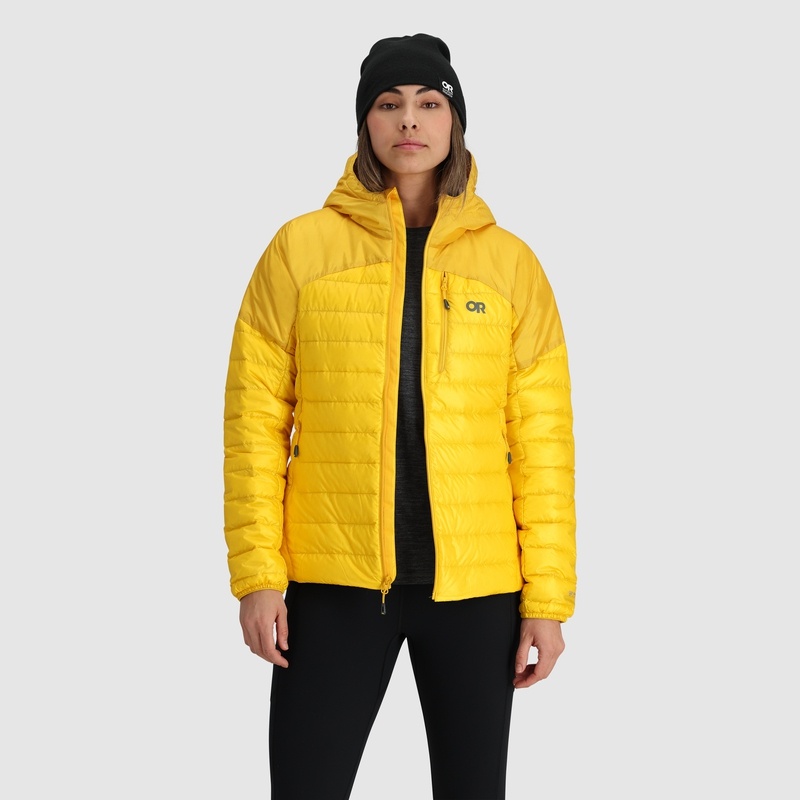 Outdoor Research Helium Down Hoodie Jacken Damen Gelb | Österreich-713OUSJQH