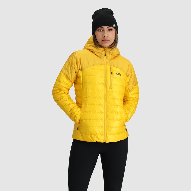 Outdoor Research Helium Down Hoodie Jacken Damen Gelb | Österreich-713OUSJQH