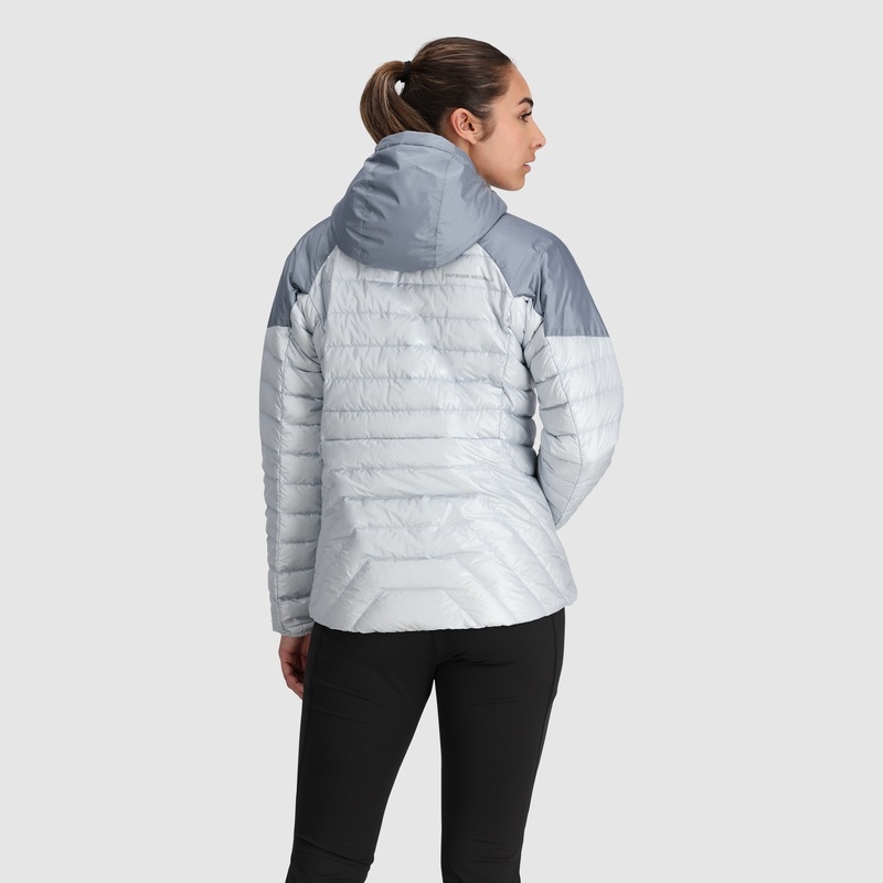 Outdoor Research Helium Down Hoodie Jacken Damen Weiß Blau | Österreich-973PBJUWA