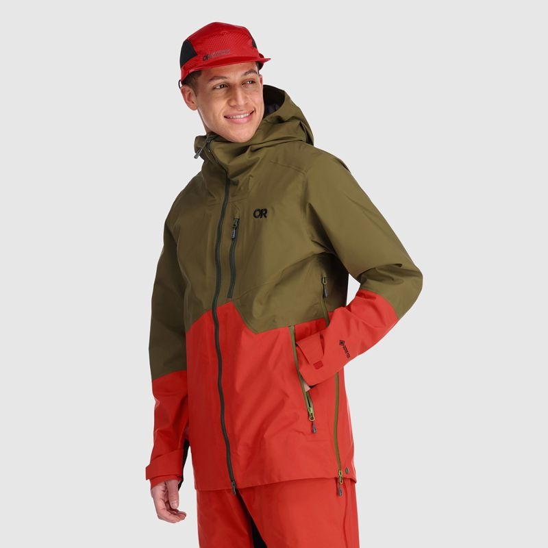 Outdoor Research Hemispheres II GORE-TEX® Skijacke Herren Olivgrün Rot | Österreich-035XMUCDK