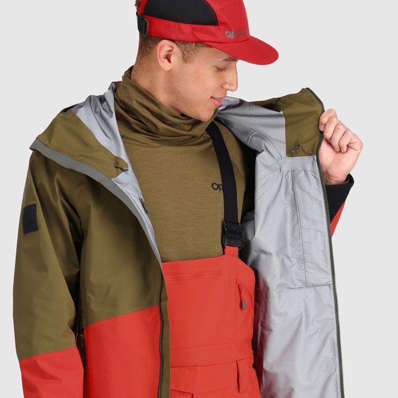 Outdoor Research Hemispheres II GORE-TEX® Skijacke Herren Olivgrün Rot | Österreich-035XMUCDK