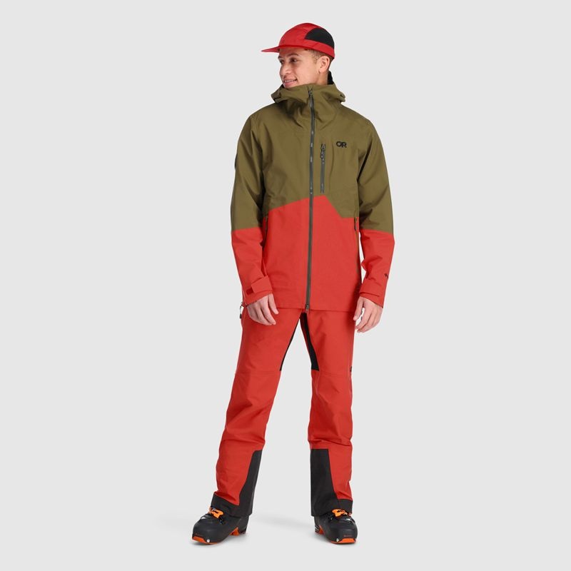 Outdoor Research Hemispheres II GORE-TEX® Skijacke Herren Olivgrün Rot | Österreich-035XMUCDK