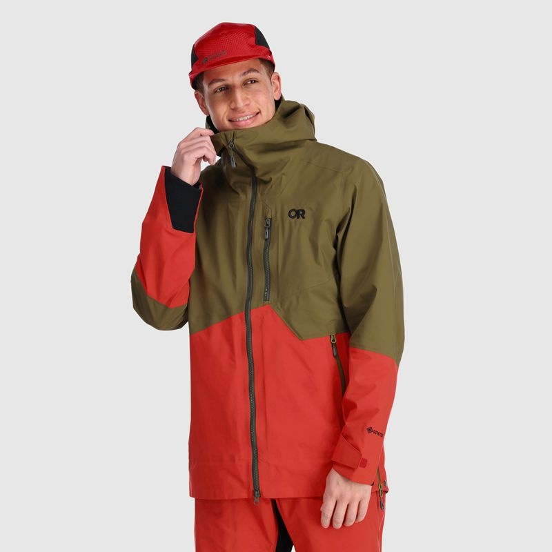 Outdoor Research Hemispheres II GORE-TEX® Skijacke Herren Olivgrün Rot | Österreich-035XMUCDK