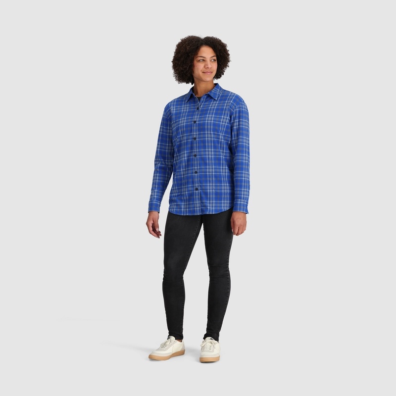 Outdoor Research Kulshan Flannel Hemd Damen Blau Grau | Österreich-538PBKSAW