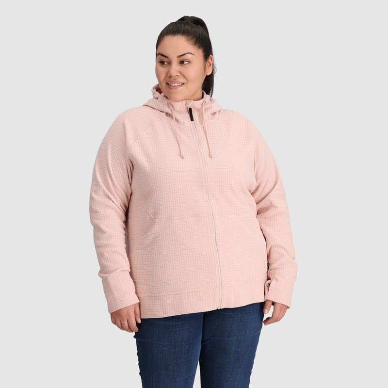 Outdoor Research Mega Trail Mix Fleece Full Zip-Plus Hoodie Damen Hellrosa | Österreich-320AHBDWJ