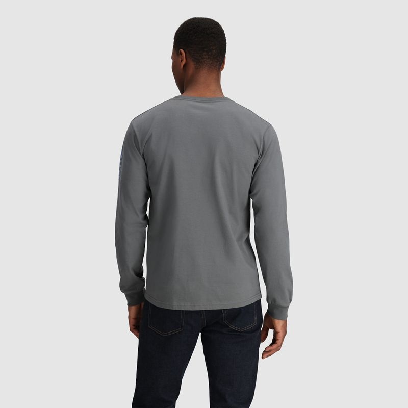 Outdoor Research OR Lockup Chest Logo Long Sleeve T-shirts Herren Grau | Österreich-308RLFISM