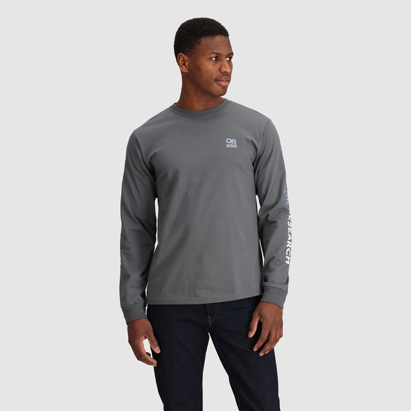 Outdoor Research OR Lockup Chest Logo Long Sleeve T-shirts Herren Grau | Österreich-308RLFISM