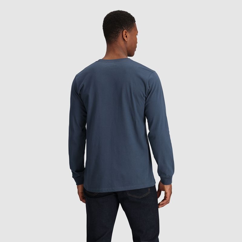 Outdoor Research OR Lockup Chest Logo Long Sleeve T-shirts Herren Navy | Österreich-427KTUAMS