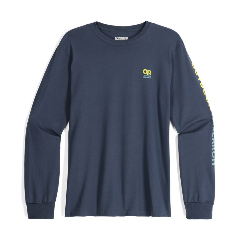 Outdoor Research OR Lockup Chest Logo Long Sleeve T-shirts Herren Navy | Österreich-427KTUAMS