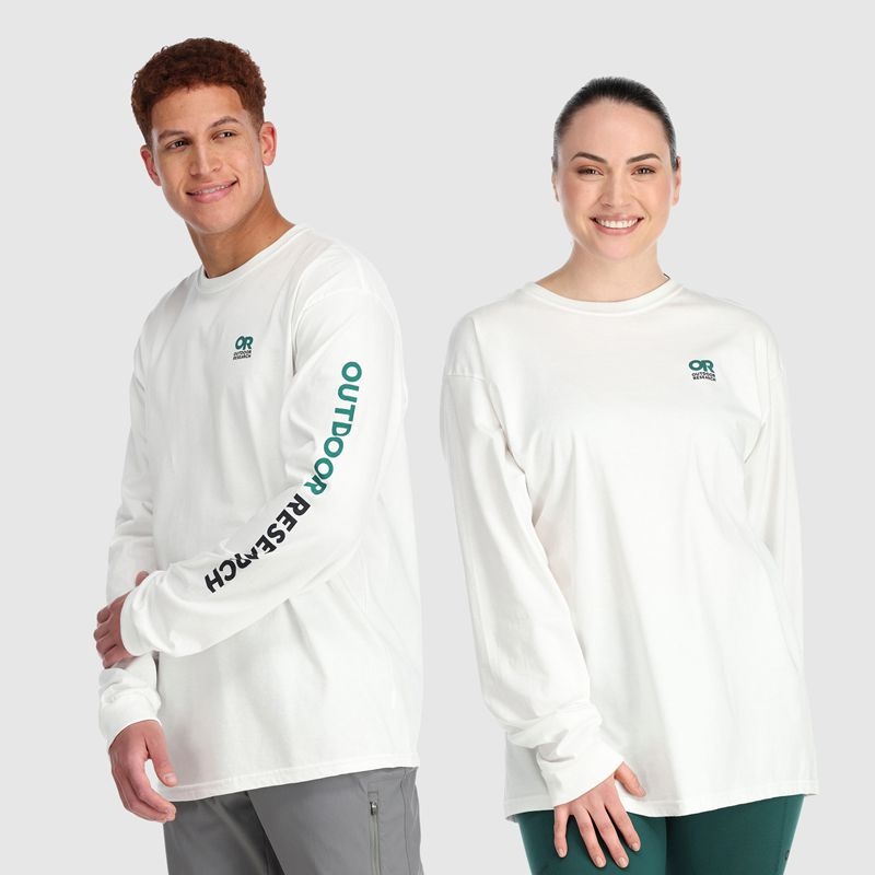 Outdoor Research OR Lockup Chest Logo Long Sleeve T-shirts Herren Weiß | Österreich-481CXQWUG