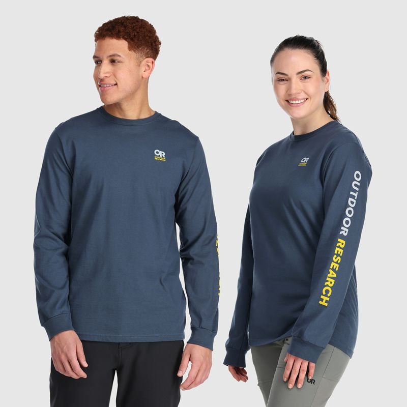 Outdoor Research OR Lockup Chest Logo Long Sleeve T-shirts Herren Dunkelblau | Österreich-163JMFZYT