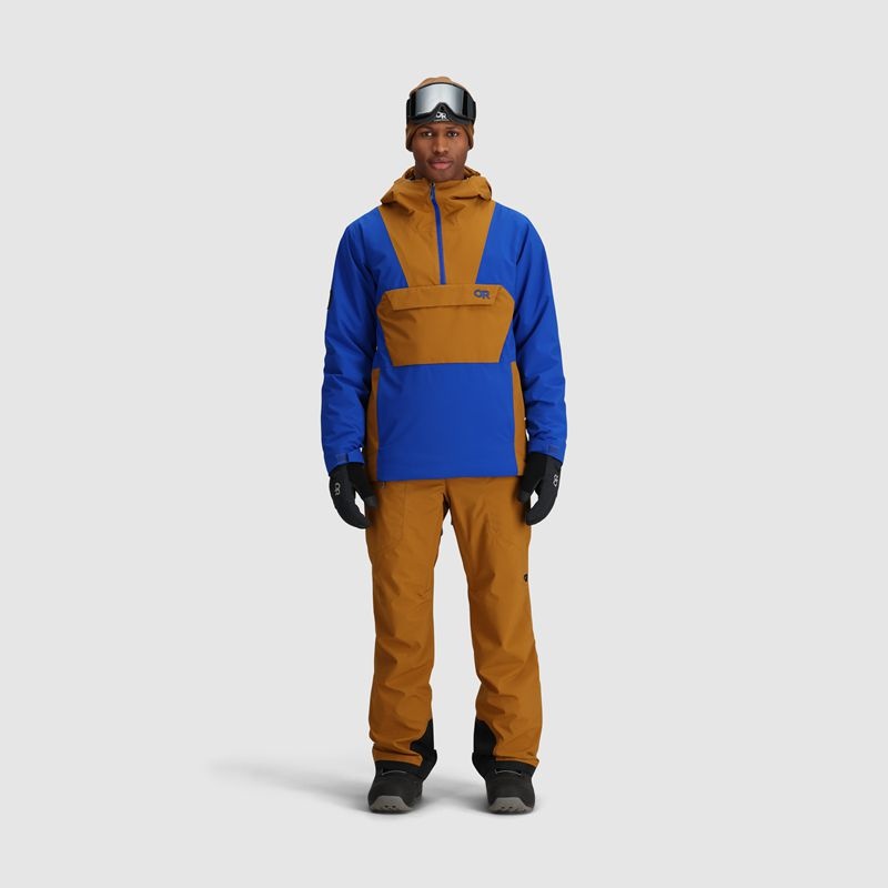 Outdoor Research Snowcrew Anorak Skijacke Herren Braun Blau | Österreich-739XOSUJC