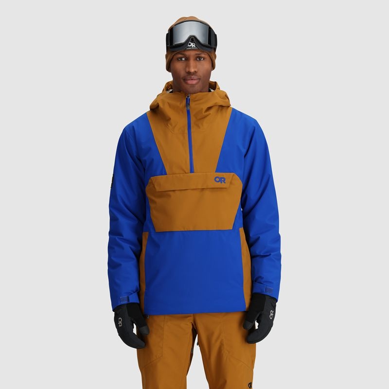 Outdoor Research Snowcrew Anorak Skijacke Herren Braun Blau | Österreich-739XOSUJC