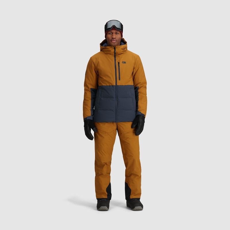 Outdoor Research Snowcrew Down Skijacke Herren Braun Navy | Österreich-503IAVGKT