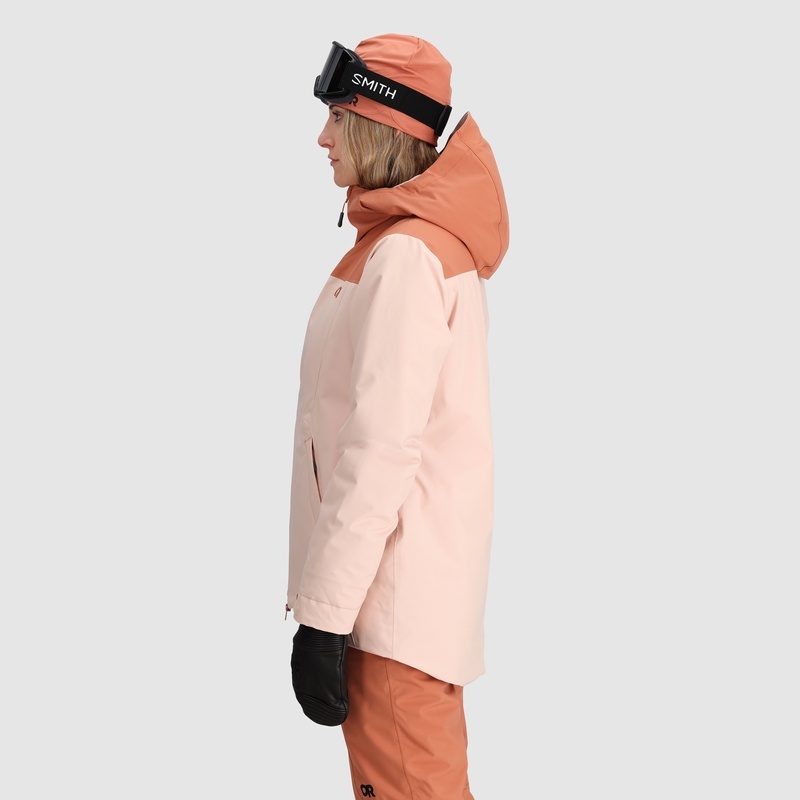 Outdoor Research Snowcrew Skijacke Damen Hellrosa Orange | Österreich-184WUNFVP