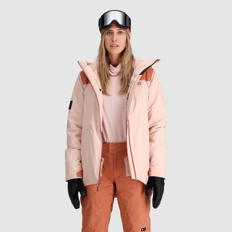 Outdoor Research Snowcrew Skijacke Damen Hellrosa Orange | Österreich-184WUNFVP