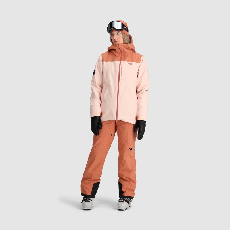 Outdoor Research Snowcrew Skijacke Damen Hellrosa Orange | Österreich-184WUNFVP