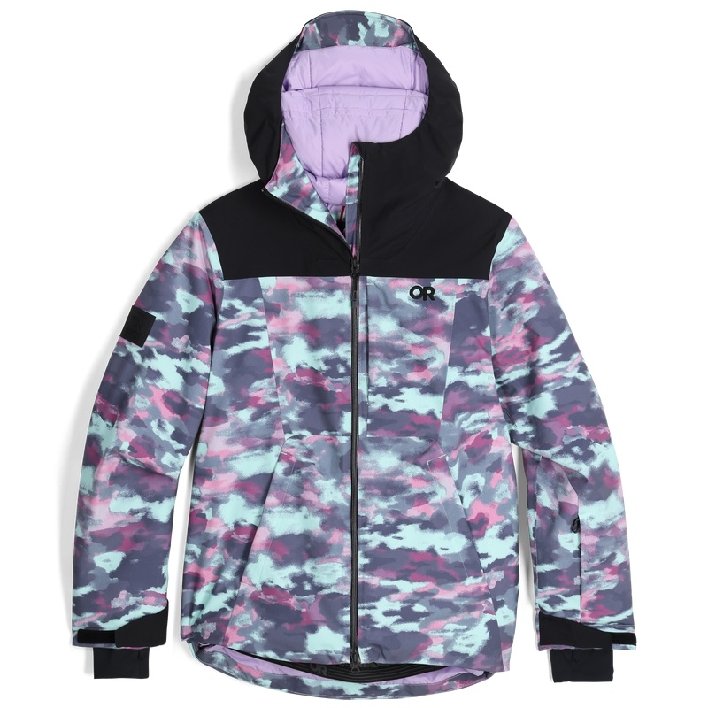 Outdoor Research Snowcrew Skijacke Damen Helltürkis Camouflage | Österreich-032OYRALH