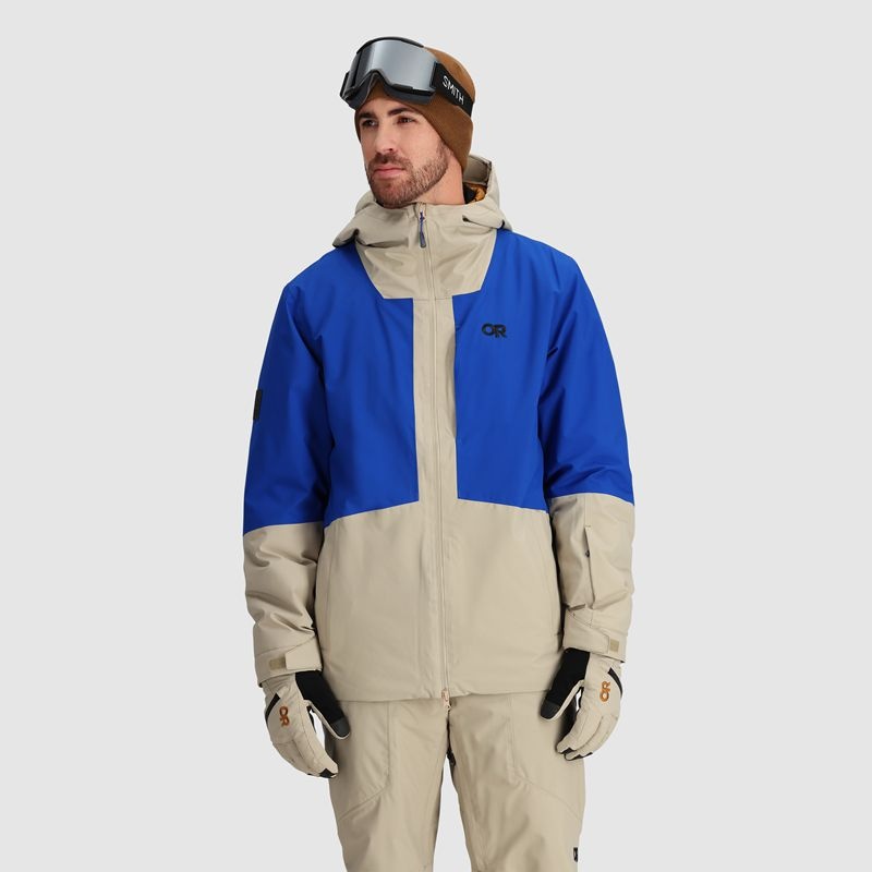 Outdoor Research Snowcrew Skijacke Herren Blau Khaki | Österreich-129SMBOYW