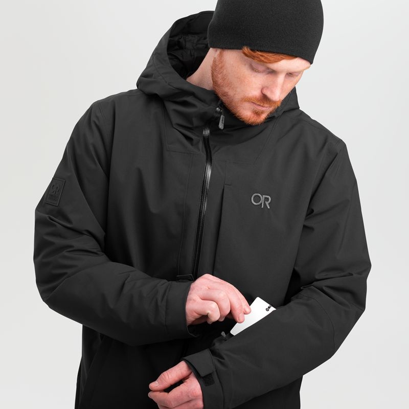 Outdoor Research Snowcrew Skijacke Herren Schwarz | Österreich-537HBEXSF