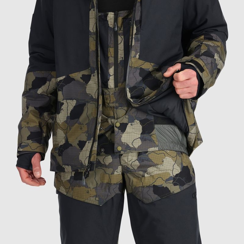 Outdoor Research Snowcrew Skijacke Herren Camouflage Schwarz | Österreich-478KPJSFI