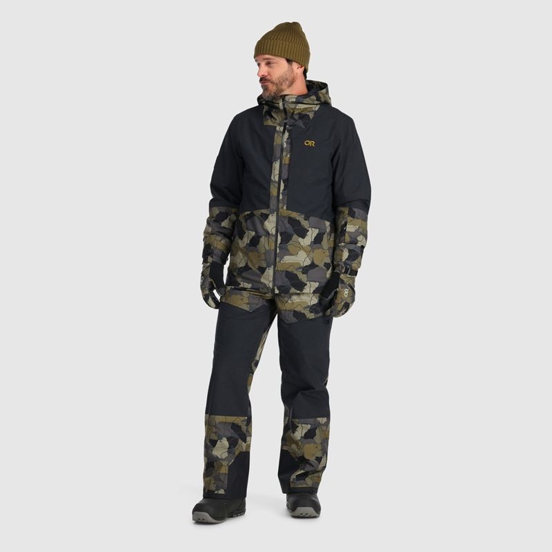 Outdoor Research Snowcrew Skijacke Herren Camouflage Schwarz | Österreich-478KPJSFI