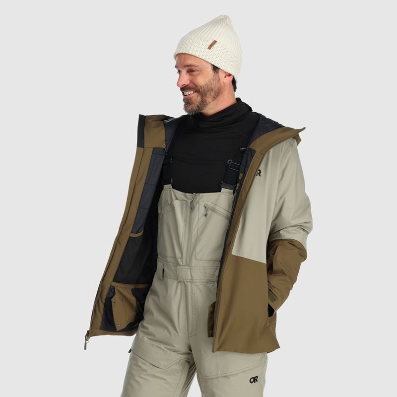 Outdoor Research Snowcrew Skijacke Herren Khaki Olivgrün | Österreich-058DAGYEI