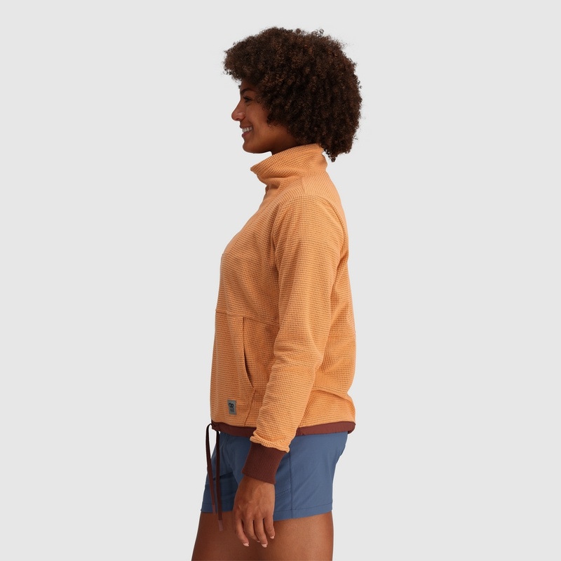 Outdoor Research Trail Mix Quarter Zip Pullover Damen Orange | Österreich-230XNIKDB