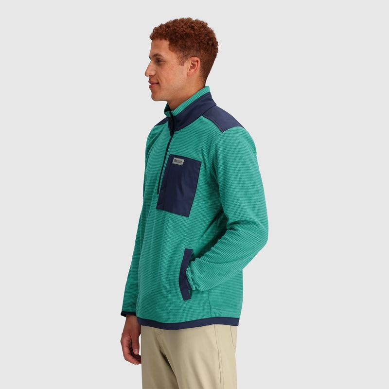 Outdoor Research Trail Mix Quarter Zip Pullover Herren Türkis | Österreich-935MULCJO